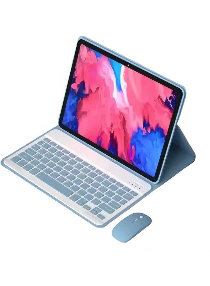 غطاء بلوحة مفاتيح عربية وإنجليزية متوافق مع لوح Xiaomi Redmi Pad 2 Pro 12.1 بوصة موديل 2025، مع غطاء واقي رقيق يتضمن لوحة مفاتيح بلوتوث وفأرة لاسلكيين قابليين للفصل.