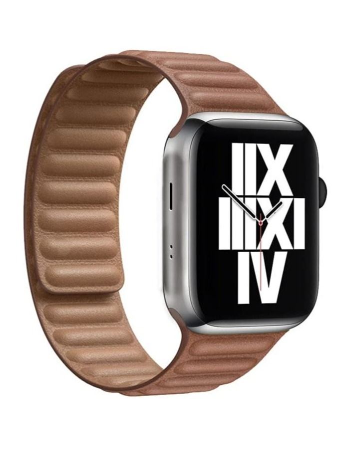 Compatible with Apple Watch Band 45mm 44mm 42mm, Genuine Leather Watch Strap Replacement for Apple Watch Series 7/6/5/4/SE/3/2/1 iWatch - Image 2