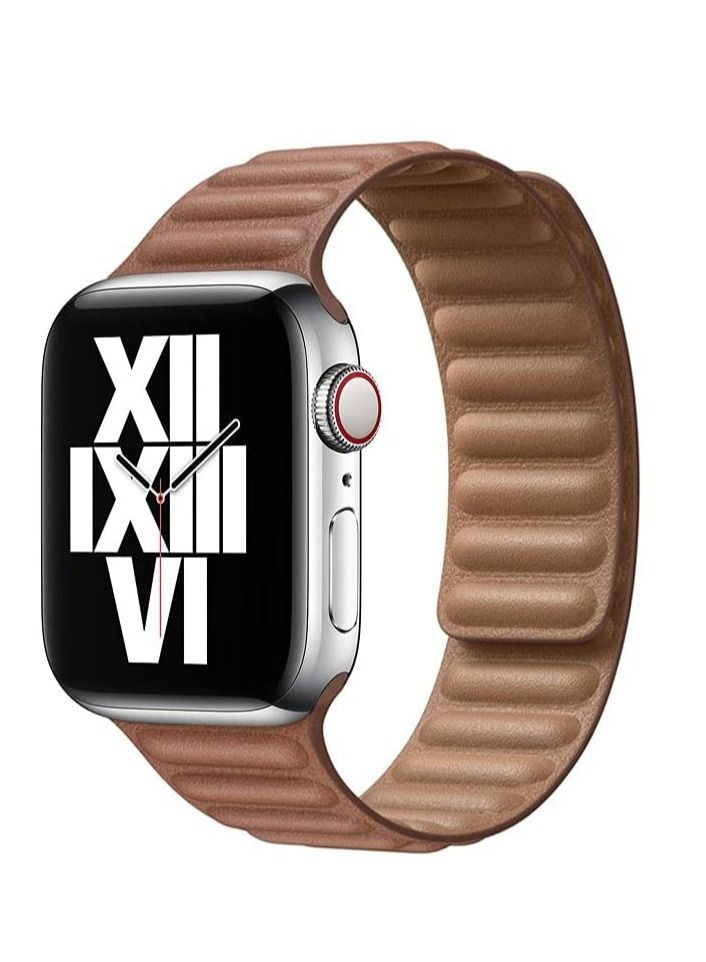 Compatible with Apple Watch Band 45mm 44mm 42mm, Genuine Leather Watch Strap Replacement for Apple Watch Series 7/6/5/4/SE/3/2/1 iWatch - Image 1