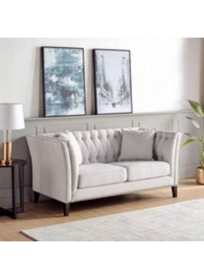 Homzmart Swedish Wood and Linen 2-Seater Sofa - Grey  - Image 2
