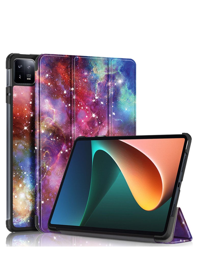 Case for Xiaomi Pad 6/6 Pro 11 Inch Released 2023 Tri Fold Slim Lightweight Hard Shell Smart Protective Cover with Multi-Angle Stand for Xiaomi Pad 6/6 Pro 11 Inch (Milky Way) - Image 1