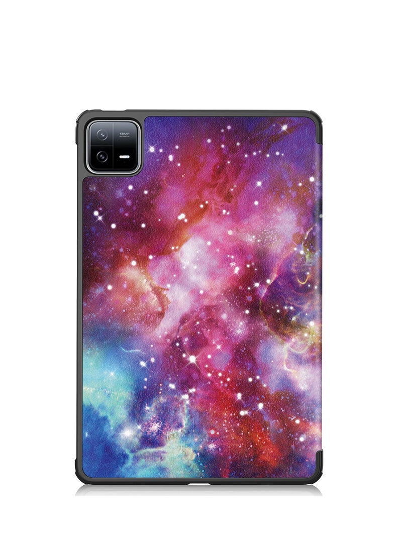 Case for Xiaomi Pad 6/6 Pro 11 Inch Released 2023 Tri Fold Slim Lightweight Hard Shell Smart Protective Cover with Multi-Angle Stand for Xiaomi Pad 6/6 Pro 11 Inch (Milky Way) - Image 5