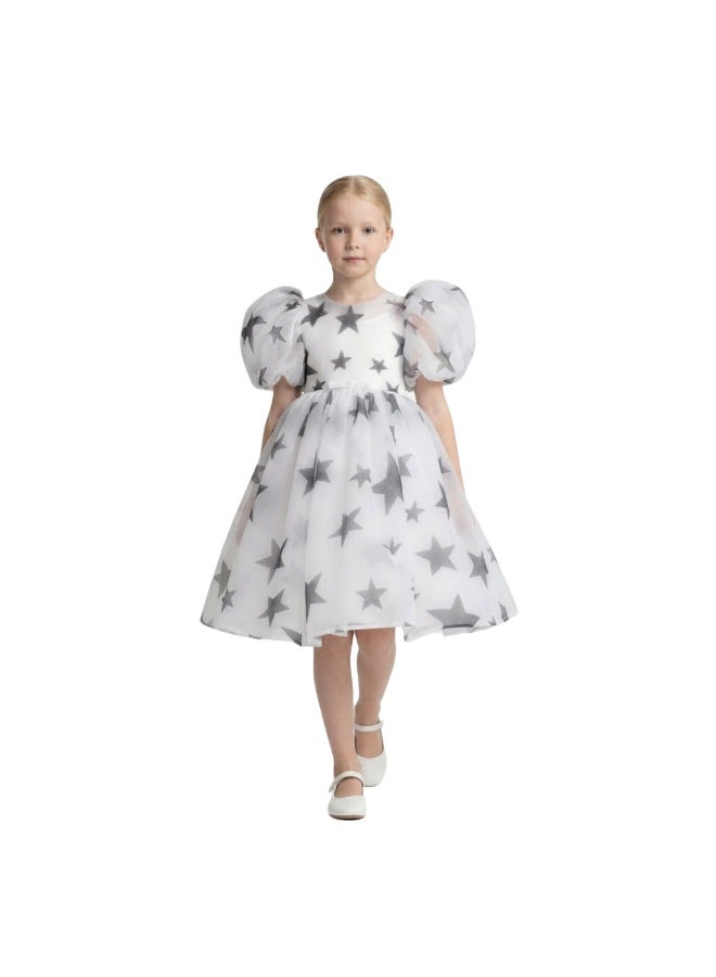 Bidani Celestial Organza Puff Sleeve Dress - Image 1