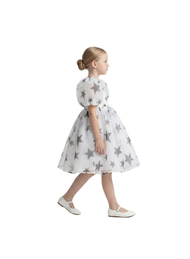 Bidani Celestial Organza Puff Sleeve Dress - Image 2