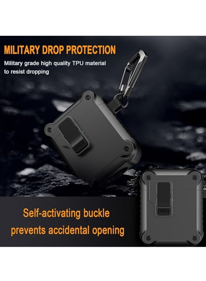 general Airpods pro 2 earphone case with automatic safety lock clip, hard shell full body case, with Apple Airpods pro 2 wireless charging case - Image 3