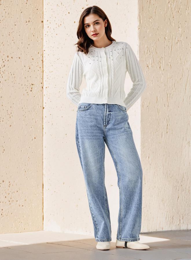 لي كوبر كارديجان لي كوبر بقصة عادية مزين بالقطن - Image 2