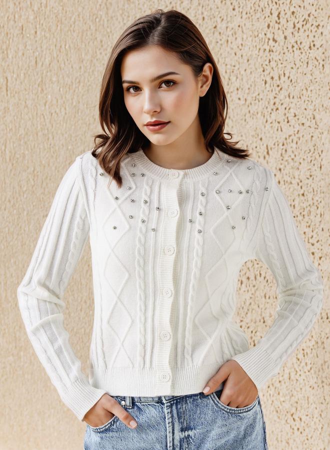 لي كوبر كارديجان لي كوبر بقصة عادية مزين بالقطن - Image 1