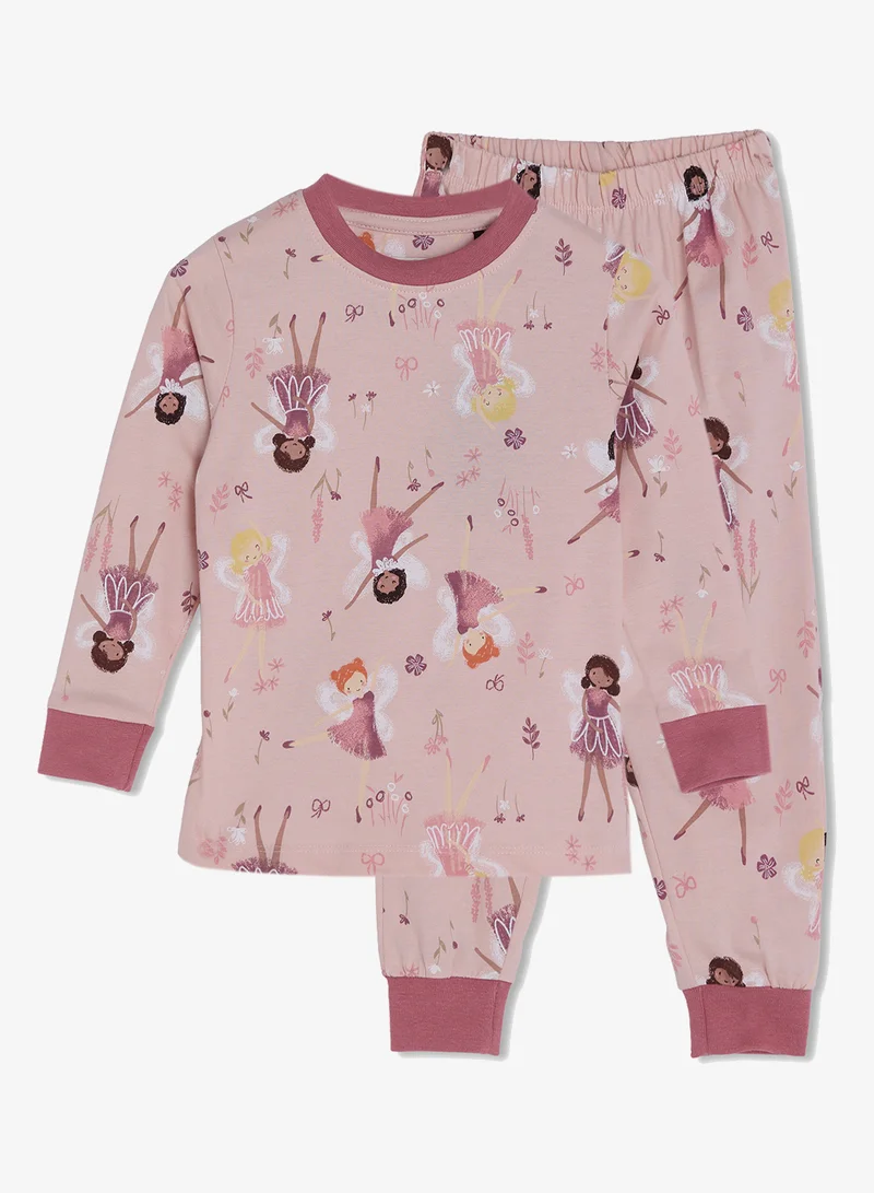 ريبلز مع نمشي Girls Pajama Set With Long Sleeves Tee & Bottom