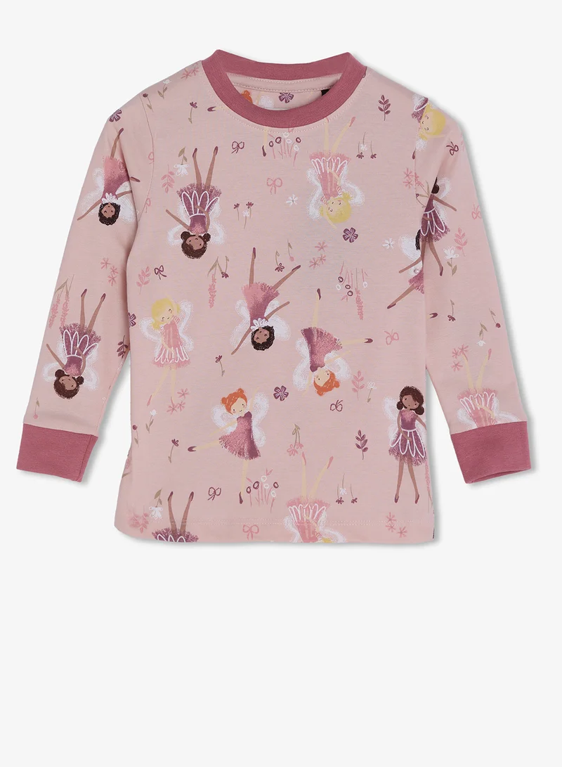 ريبلز مع نمشي Girls Pajama Set With Long Sleeves Tee & Bottom