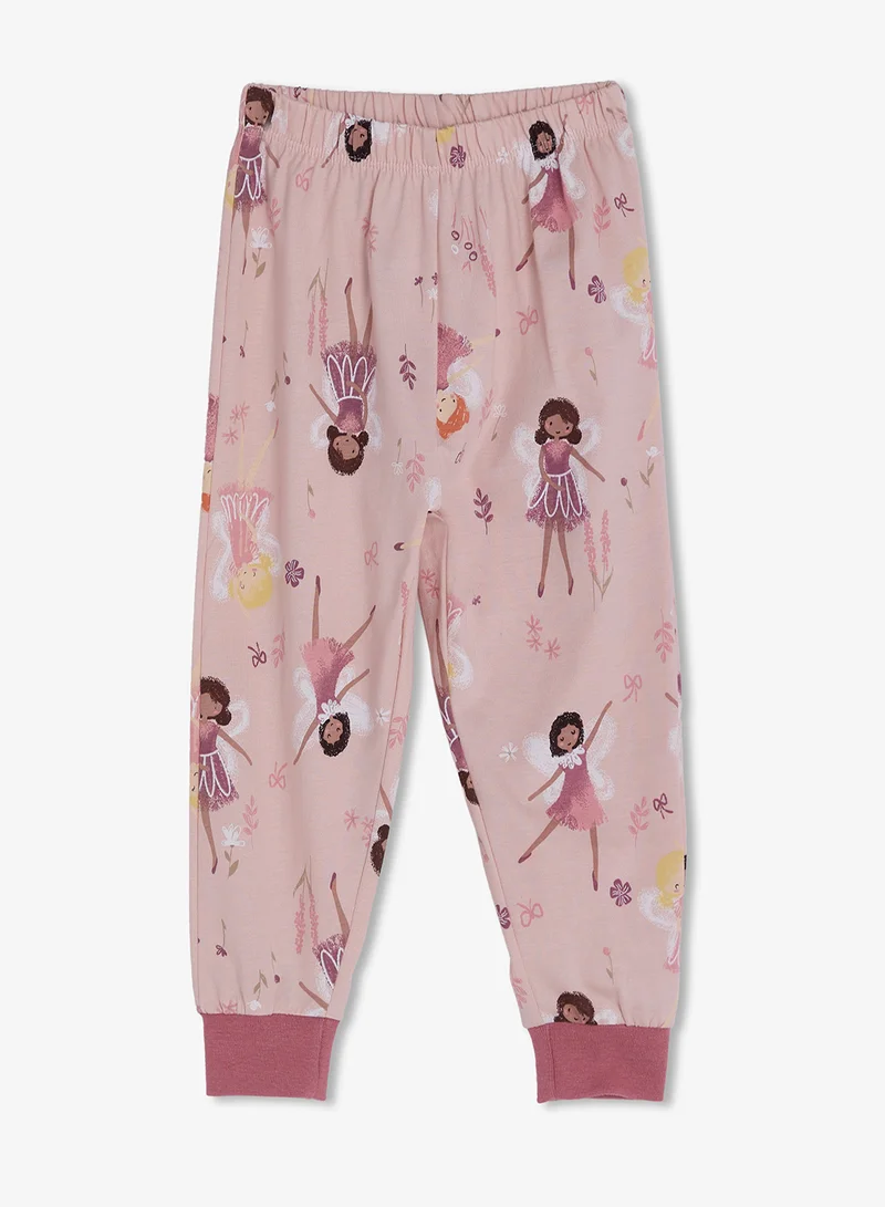 Ripples  Girls Pajama Set With Long Sleeves Tee & Bottom for Kids | Best Price UAE