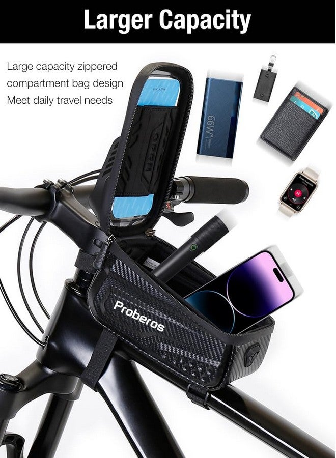 Proberos® Cycle Frame Bag, Bicycle Storage Bag, Waterproof TPU Touch Screen & Double Zipper Design, Mobile Holder, Cycle Accessories for Storage Bicycle Gadget Mobile Phone, Keys, Wallet - Image 2