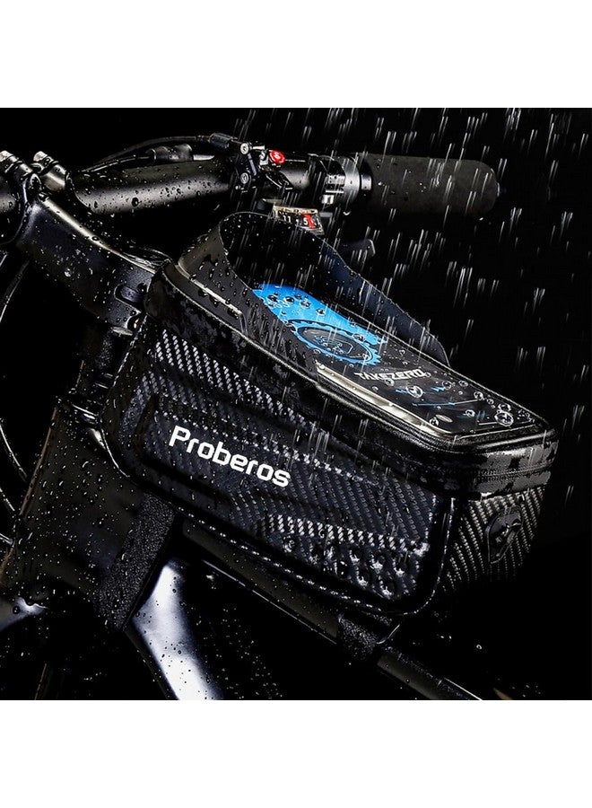 Proberos® Cycle Frame Bag, Bicycle Storage Bag, Waterproof TPU Touch Screen & Double Zipper Design, Mobile Holder, Cycle Accessories for Storage Bicycle Gadget Mobile Phone, Keys, Wallet - Image 1