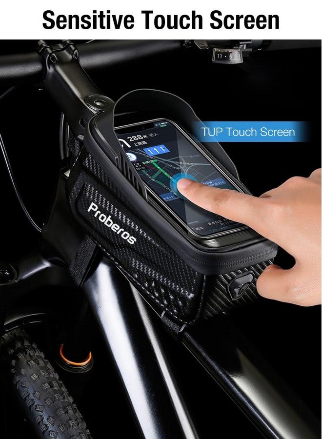 Proberos® Cycle Frame Bag, Bicycle Storage Bag, Waterproof TPU Touch Screen & Double Zipper Design, Mobile Holder, Cycle Accessories for Storage Bicycle Gadget Mobile Phone, Keys, Wallet - Image 3