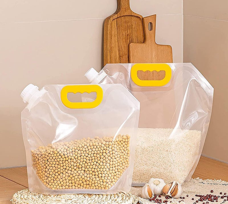 13 SOEME Trasperent Airtight Packaging Reusable MoistureProof Sealed Bag Grain Storage Bags Food Storage Container Pouches Stand Up Storage for Grain Rice Beans Candy 15 Ltr - Image 1
