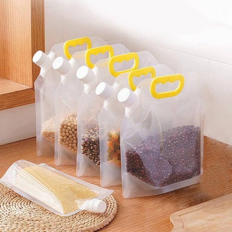 13 SOEME Trasperent Airtight Packaging Reusable MoistureProof Sealed Bag Grain Storage Bags Food Storage Container Pouches Stand Up Storage for Grain Rice Beans Candy 15 Ltr - Image 2