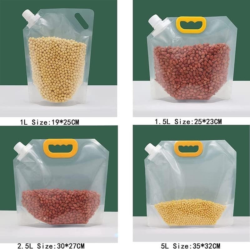 13 SOEME Trasperent Airtight Packaging Reusable MoistureProof Sealed Bag Grain Storage Bags Food Storage Container Pouches Stand Up Storage for Grain Rice Beans Candy 15 Ltr - Image 5