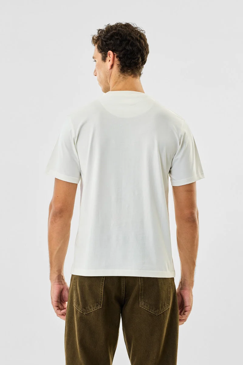 Snitch White 100% Cotton Crew Neck Core Lab T-Shirt for Men | Best Price UAE