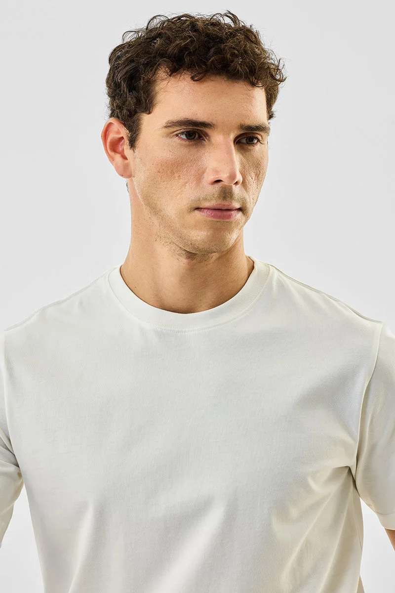Snitch White 100% Cotton Crew Neck Core Lab T-Shirt for Men | Best Price UAE