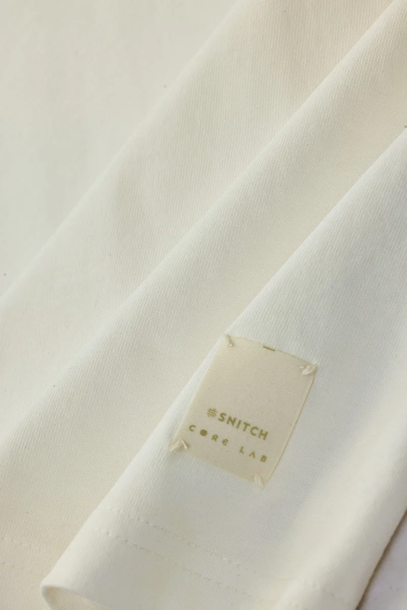 Snitch White 100% Cotton Crew Neck Core Lab T-Shirt for Men | Best Price UAE