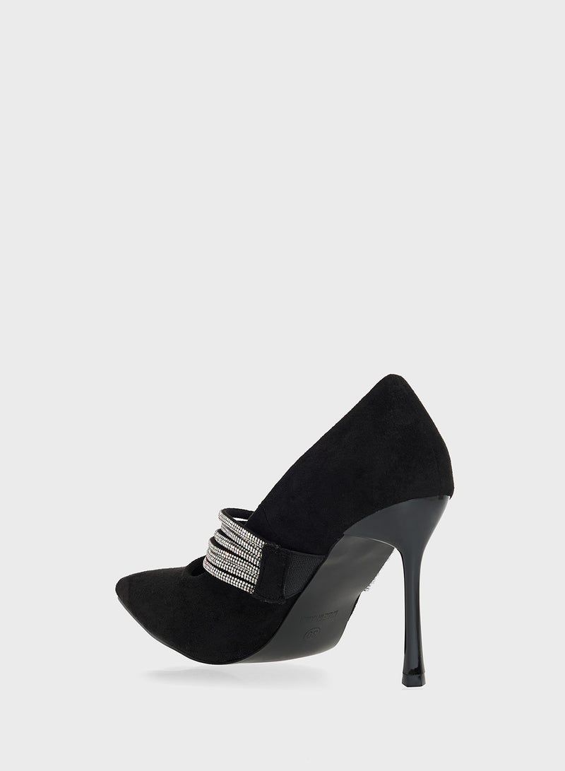 Ella Limited Edition Diamante Heeled Pump  - Image 3
