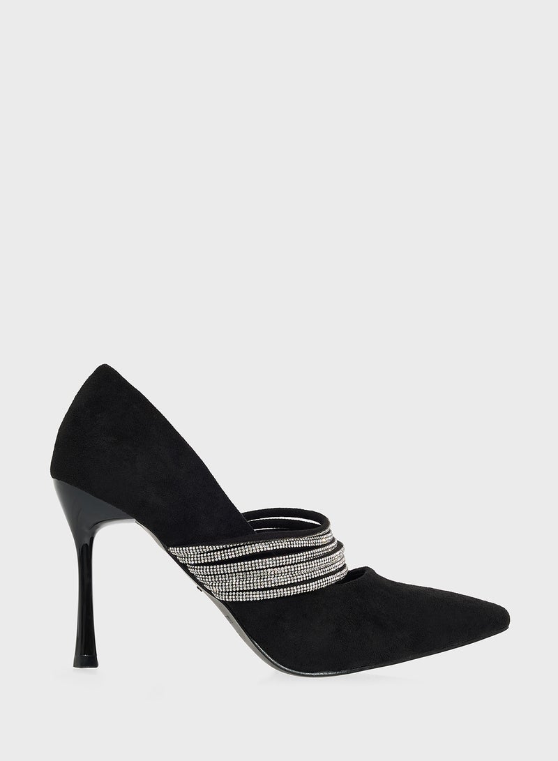 Ella Limited Edition Diamante Heeled Pump  - Image 1