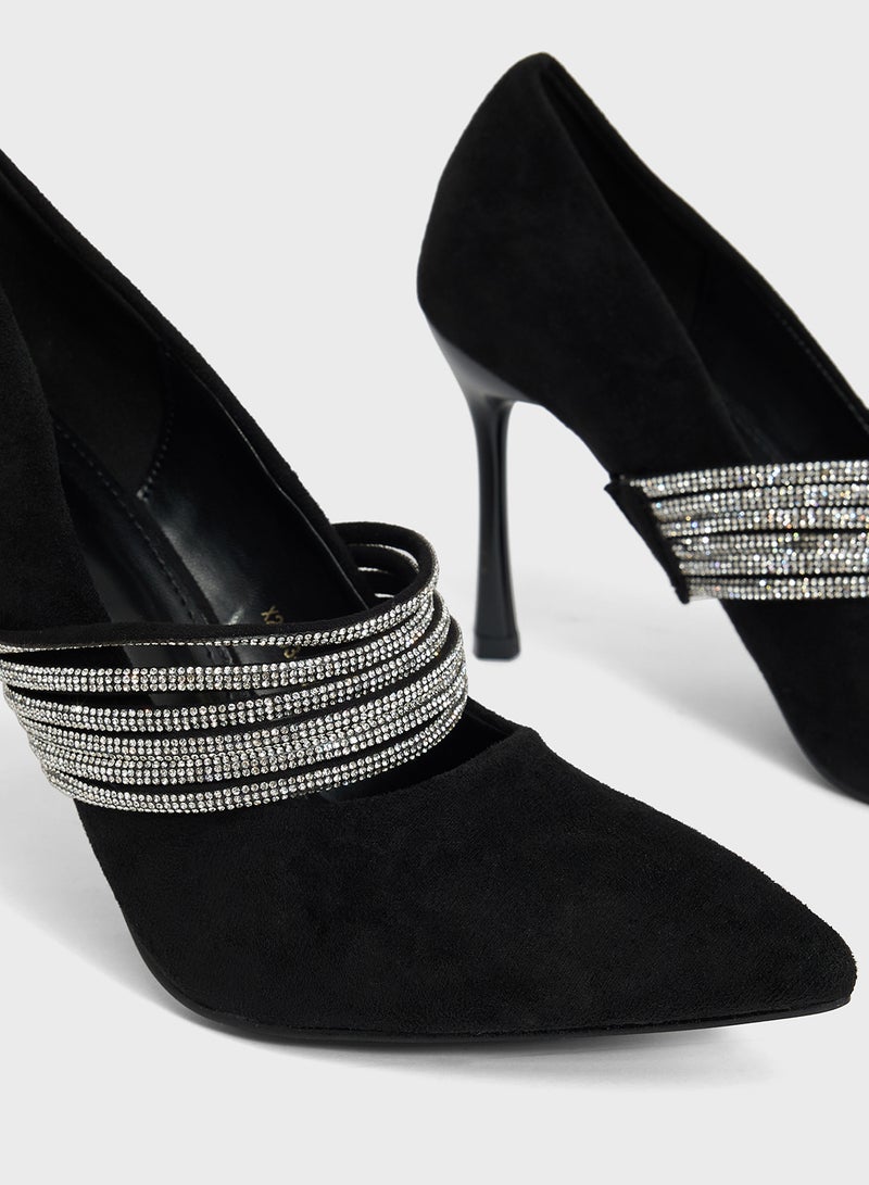 Ella Limited Edition Diamante Heeled Pump  - Image 4