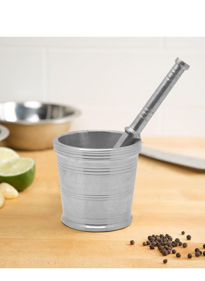 RAJ Raj Stainless Steel Mortar SM0004, Garlic Crusher , Manual Spices Grinder Chutney Maker Ideal for Ginger Garlic, Herbs Grinder-8.5CM(Large)  - Image 2