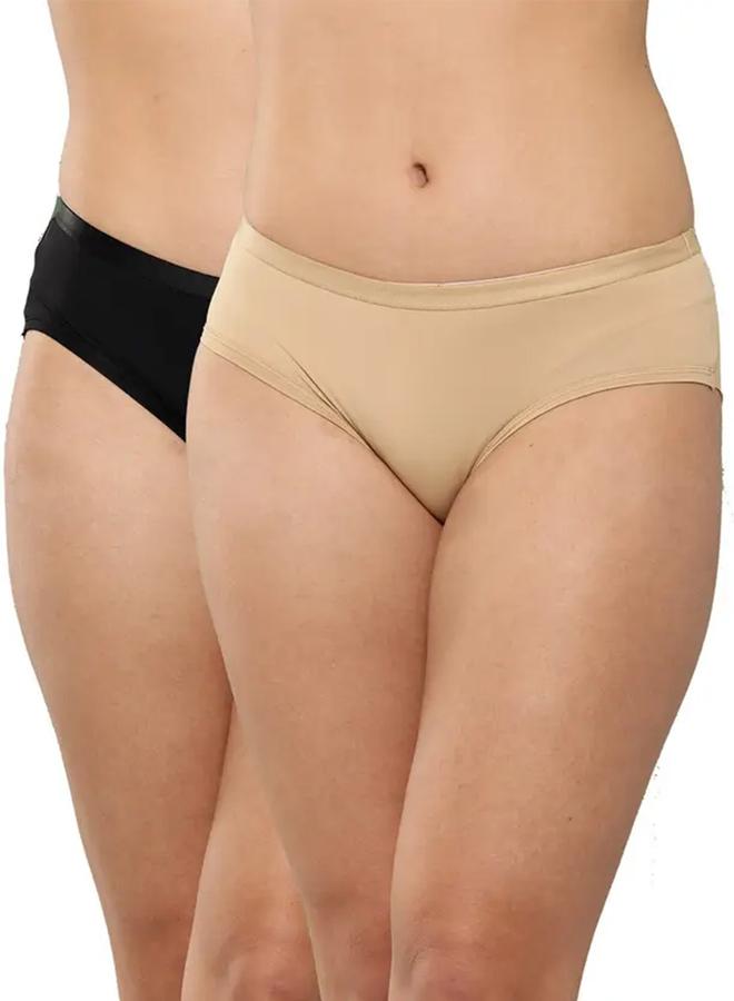 ليدينغ ليدي حزمة سيدات رائدة من قطعتين - سراويل داخلية قصيرة بخصر مرتفع سادة - Image 1