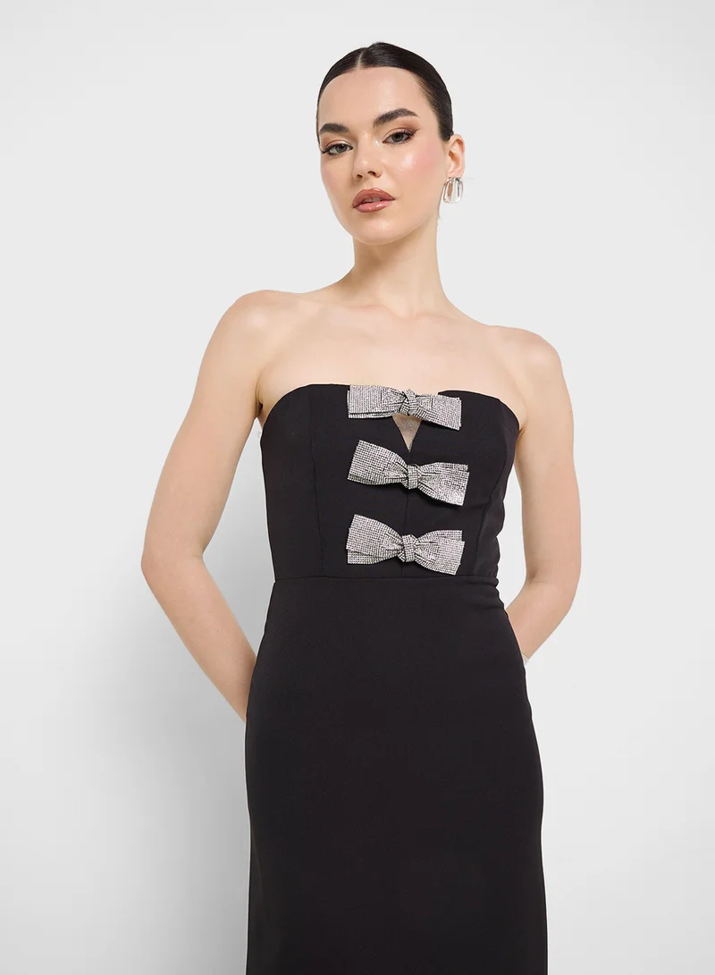 Ginger Boutique Bow Embellished Dress