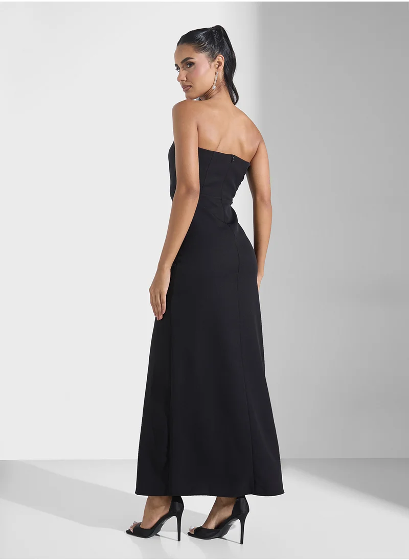 جينجر بوتيك Bow Diamante Detail A Line Maxi Dress