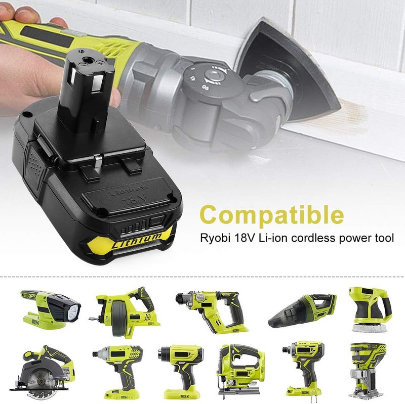 energup 2Pack 18Volt P102 Replace for Ryobi 18V Batteries and Charger Combo 3.5A, for 18 Volt ONE Plus P103 P104 P105 P107 P109 P190 P191 P122 for Ryobi 18v Lithium Battery - Image 3