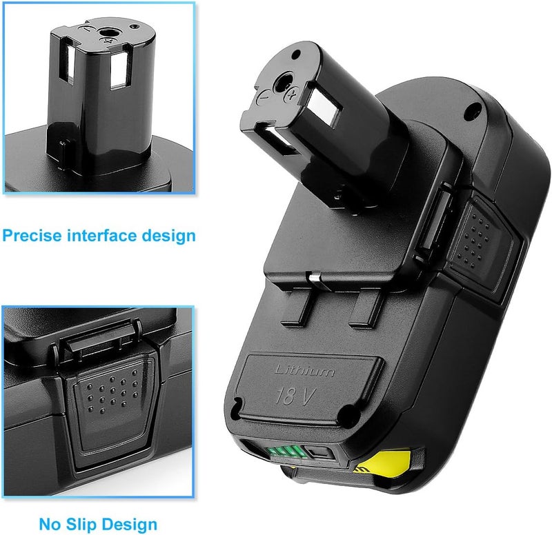 energup 2Pack 18Volt P102 Replace for Ryobi 18V Batteries and Charger Combo 3.5A, for 18 Volt ONE Plus P103 P104 P105 P107 P109 P190 P191 P122 for Ryobi 18v Lithium Battery - Image 2
