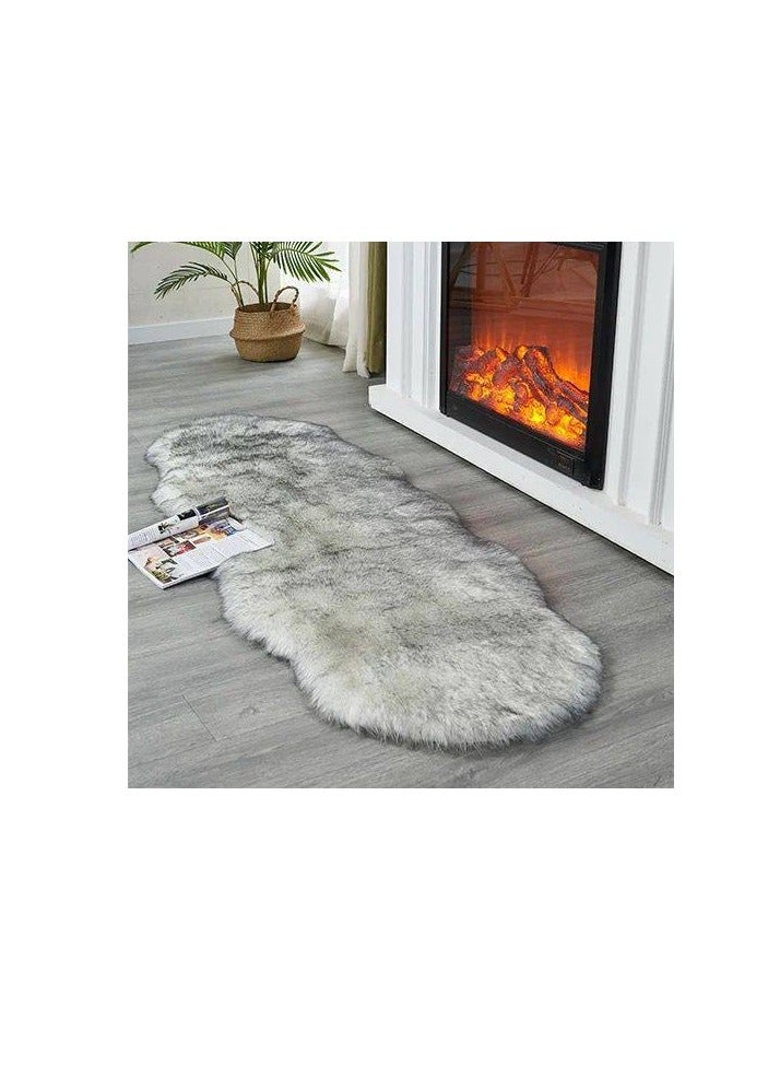 سجادة منفوشة فائقة النعومة من فراء الغنم الصناعي، سجادة منطقة غطاء الأريكة، وسادة مقعد، سجادة فروي بجانب أريكة الأرضية، غرفة المعيشة، 60*180 سم