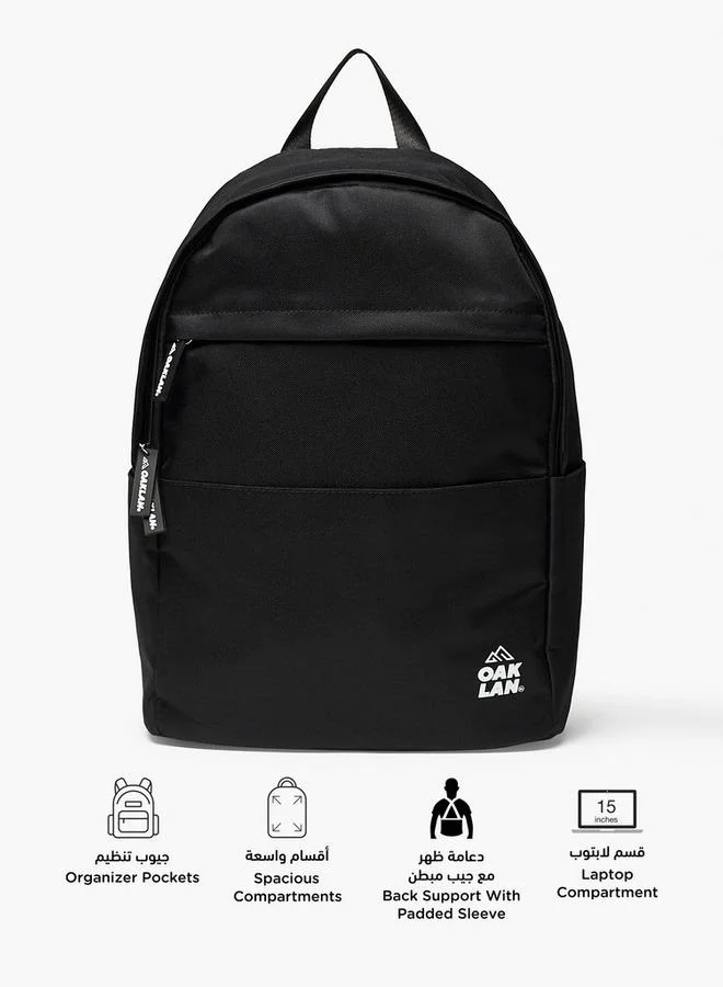 Oaklan By Shoexpress Logo Print School Backpack With Adjustable Straps - 30X16X42 Cm