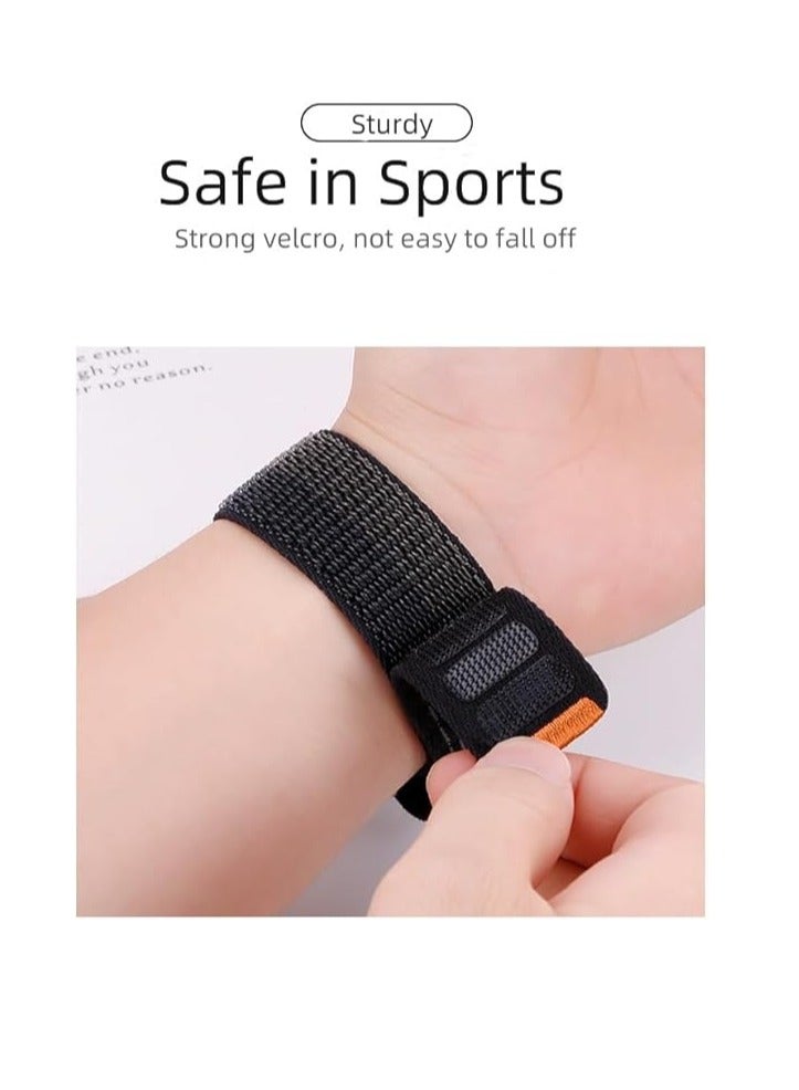 Apple Watch Strap 46mm 45mm 44mm 49mm Men  Braided Sport Loop Band for IWatch Series 10 9 8 7 6 5 4 3/SE 2/Ultra 2  Breatheable Nylon Fabric Velcro Strap Midnight Blue