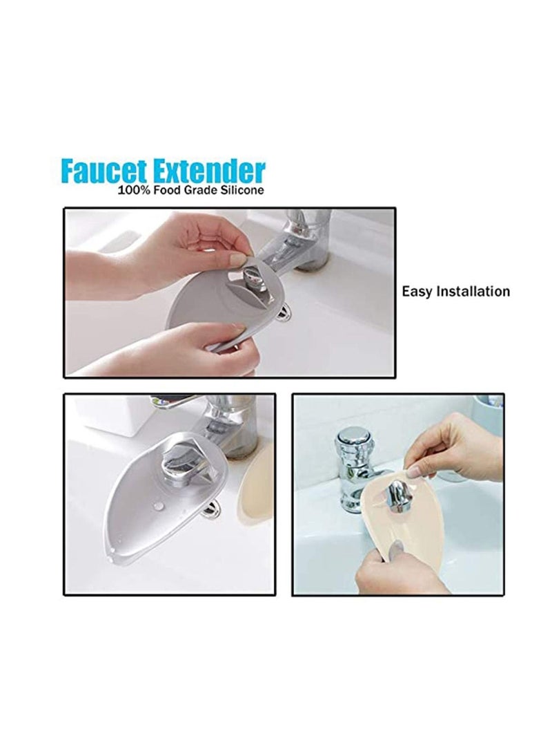 Excefore ملحق صنبور للأطفال - دليل صنبور الطفل - موسع حوض الغسيل - جهاز غسل اليدين الطويل - محول الماء، مجموعة من 3، علم أطفالك عادات النظافة الجيدة - Image 4