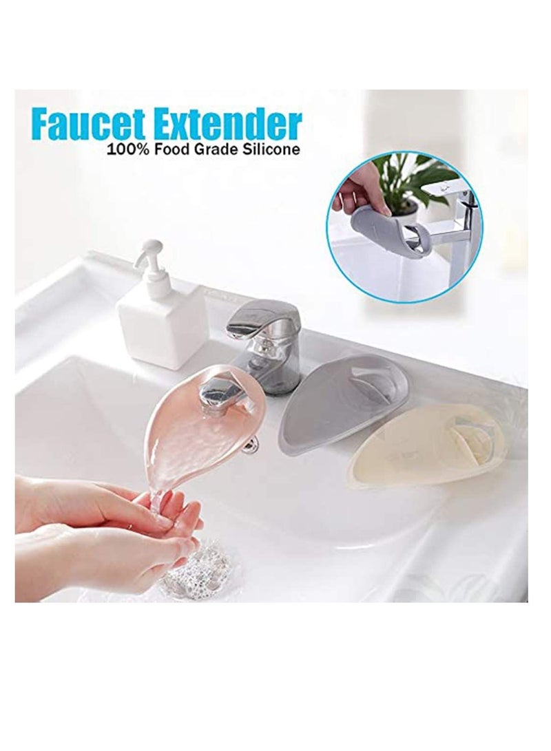 Excefore ملحق صنبور للأطفال - دليل صنبور الطفل - موسع حوض الغسيل - جهاز غسل اليدين الطويل - محول الماء، مجموعة من 3، علم أطفالك عادات النظافة الجيدة - Image 5