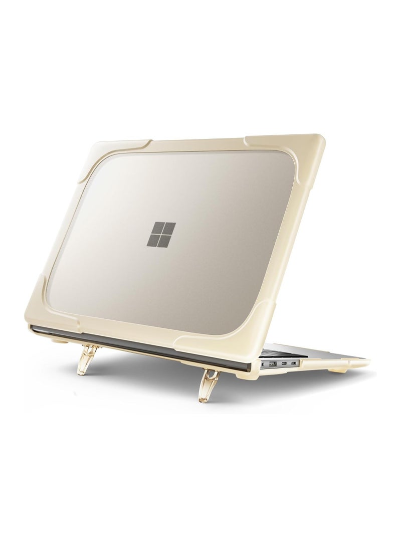 عام حافظة شديدة التحمل متوافقة مع Microsoft  Surface Laptop 7 مقاس 13.8 بوصة (2024) مع حامل قابل للطي، حافظة تبريد مصقولة بلورية - حافظة واقية متينة وأنيقة مقاومة للصدمات