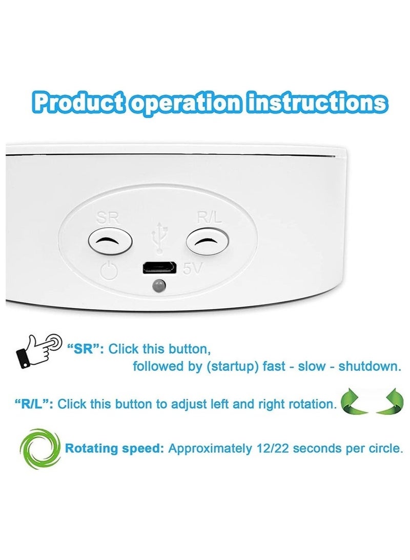 حامل عرض دوار كهربائي، طاولة دوارة كهربائية مع سلك طاقة USB، حامل عرض دوار مع بطارية قابلة لإعادة الشحن، طاولة دوارة تدور 360 درجة لعرض منتجات التصوير الفوتوغرافي - Image 4