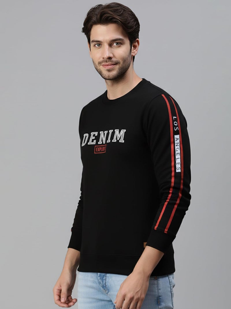 ONN Men's Super Soft Cotton Modern Fit Round Neck Sweatshirt 9002_BLK_L_1PC - Image 5