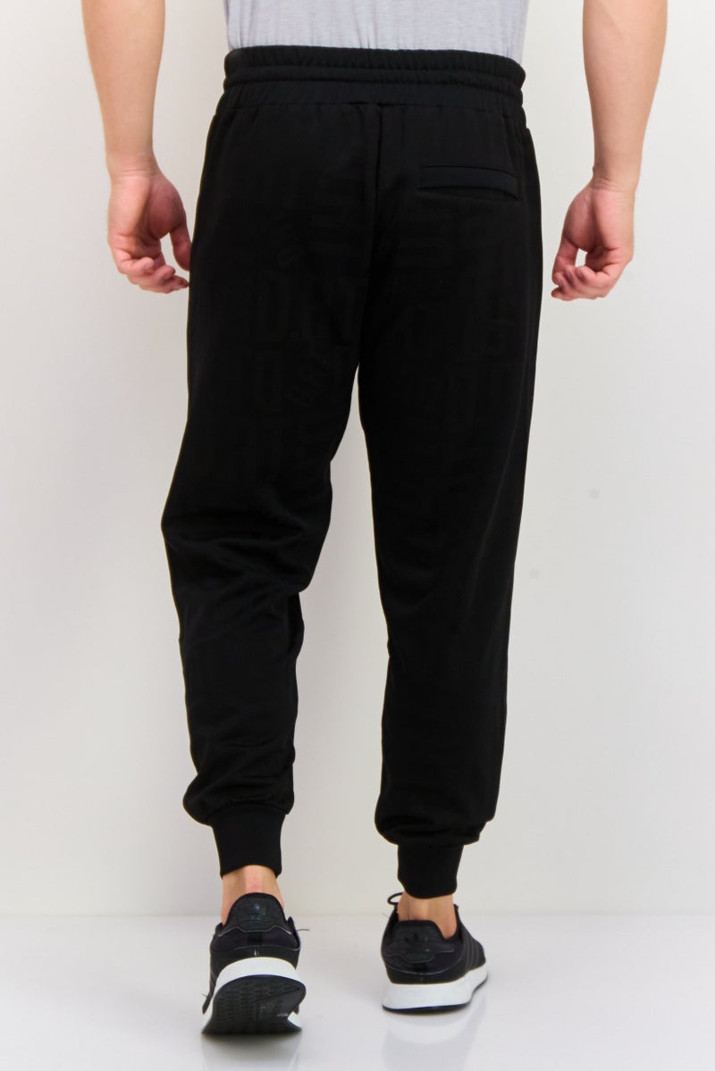 D RT Men Regular Fit Brand Logo Jogger Pants, Black - Image 3