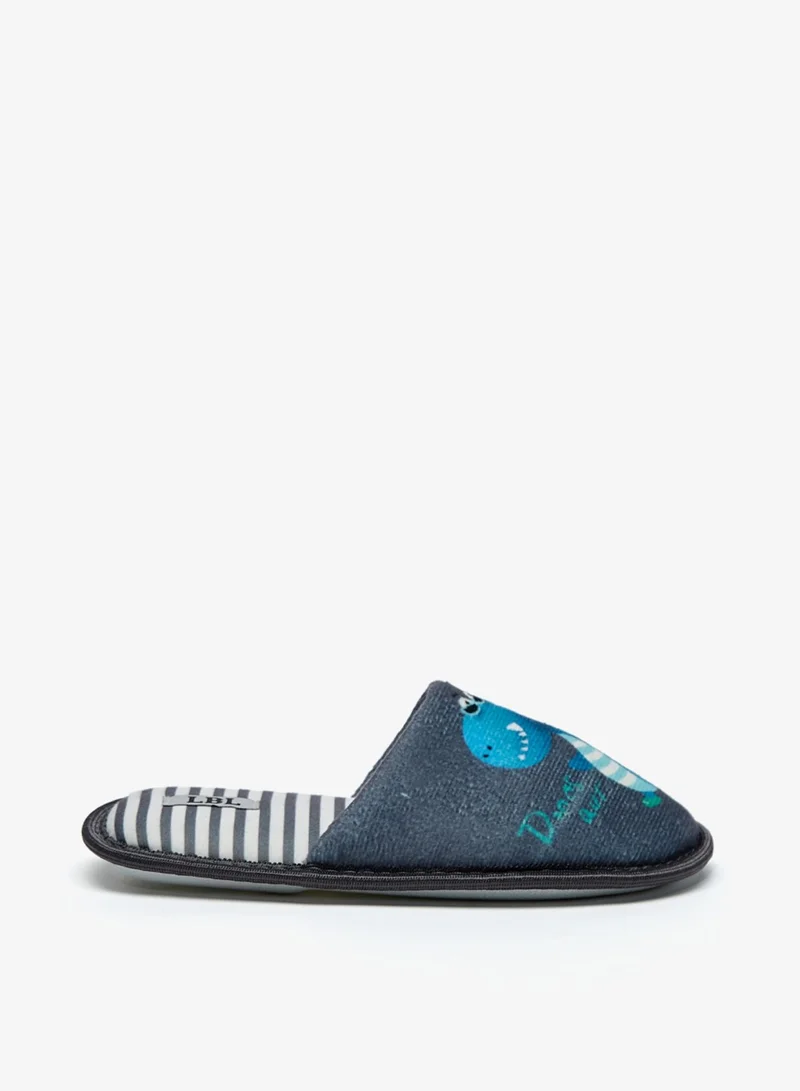 ال بي ال من شو اكسبرس Boys Dinosaur Print Slip On Bedroom Mules By Shoexpress