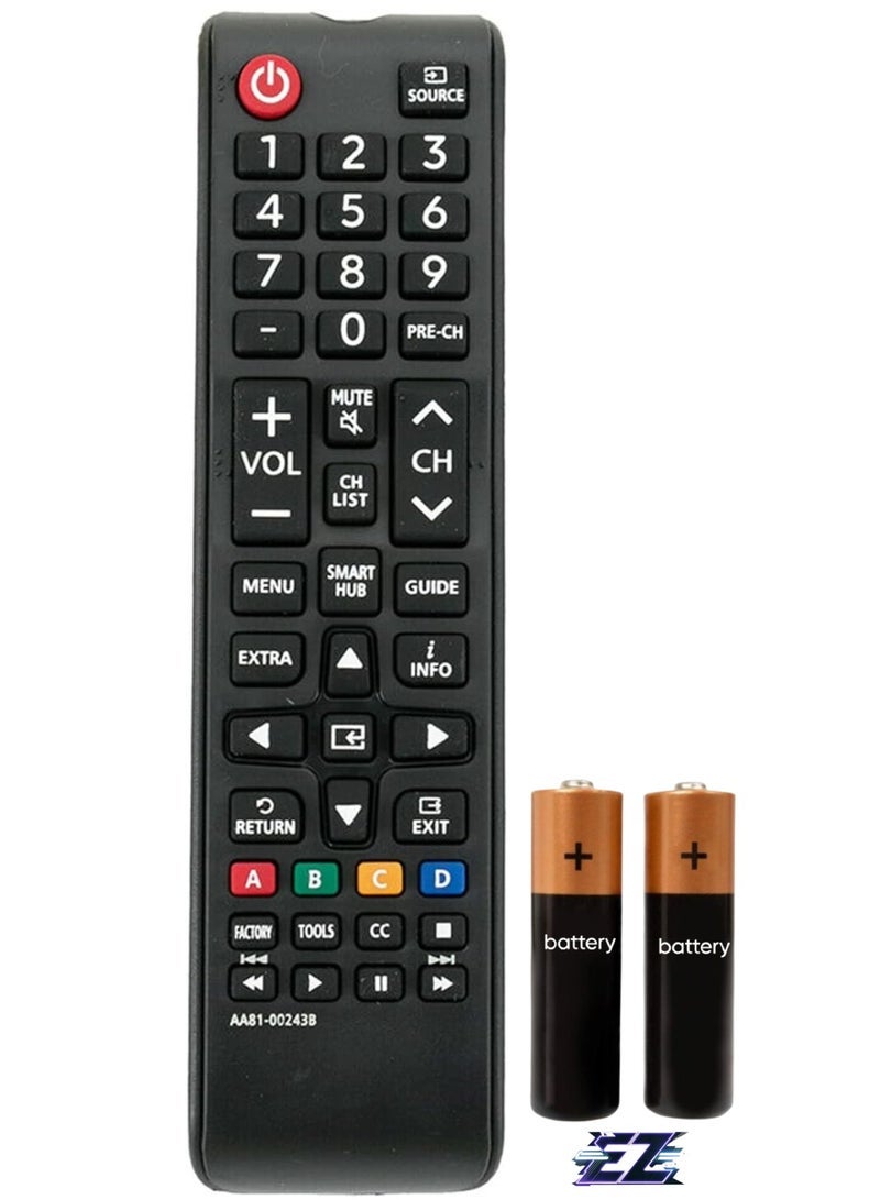 PopZa New AA81-00243B Remote Control Fit for Samsung TV UE55JU6050UXZG 55HU8500ZXZT UE48H6270SSXZG UE55F9080STXZG UA46F5500ARXUM UE55F6770SSXZG UE46F6320AWXXN UE55F9080STXZGUE with battery - Image 1