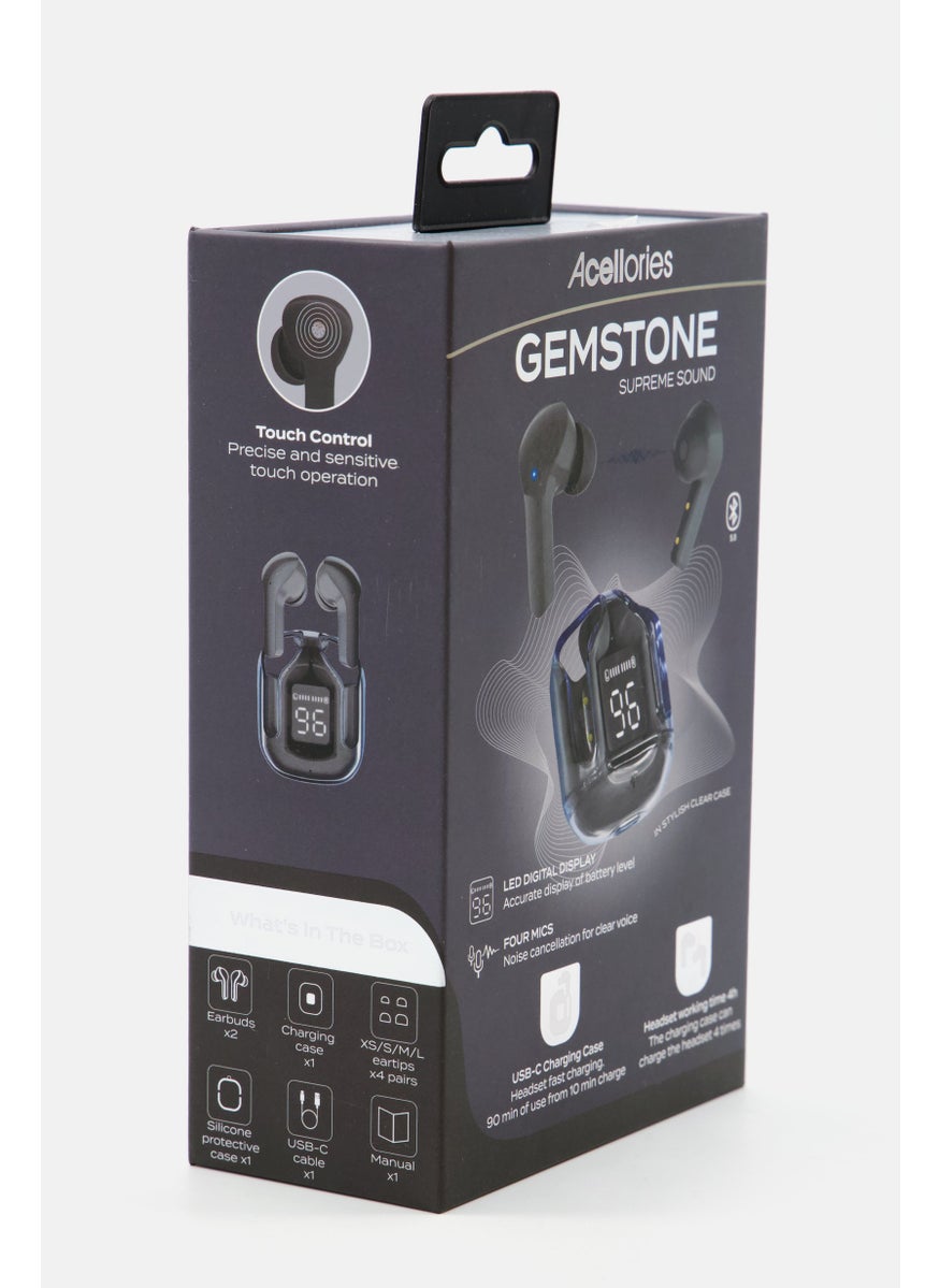 Acellories - Gemstone Earbuds Bluetooth, Black - Image 1
