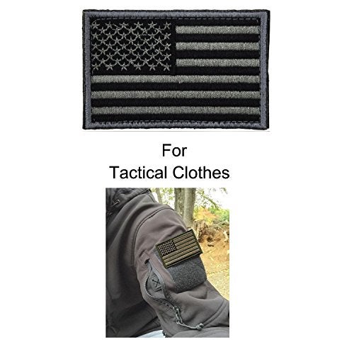 Prohouse 2 Pieces Tactical USA Flag Patch -Black & Gray- American Flag US United States of America Military Uniform Emblem Patches (2 Packs) - Image 3