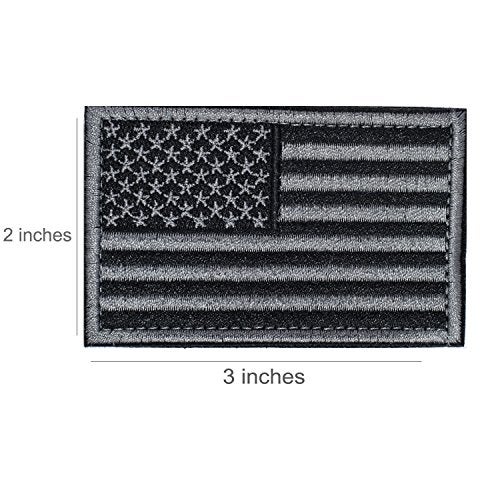 Prohouse 2 Pieces Tactical USA Flag Patch -Black & Gray- American Flag US United States of America Military Uniform Emblem Patches (2 Packs) - Image 2