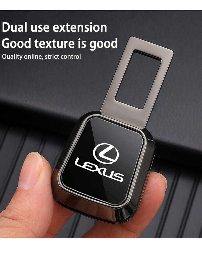 LEXUS Car Seat Belt Extender Clip Metal Safety Buckle Extension Zinc Alloy Seatbelt Extender Universal Car Safety Belt Buckle Lock Extension Durable Seat Belt Clip Car Interior Safety Accessory Easy Install Secure Fit. - Image 2