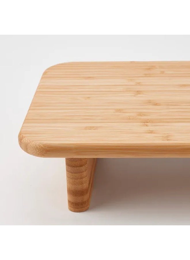 Happy Home Bamboo Cutting Board Size 35x22x8 cm Smart Elevated  Multi-Purpose Kitchen Chopping Board with Under-Board Plate or Bowl Placement for Easy Food Collection Faster Prep and Cleaner Workflow Professional Food Prep Board for Vegetables Fruits Meat Cheese and Appetizers Also Serving Platter Moisture Resistant Easy Clean Durable Eco-Friendly Kitchen Board - Beige - Image 3