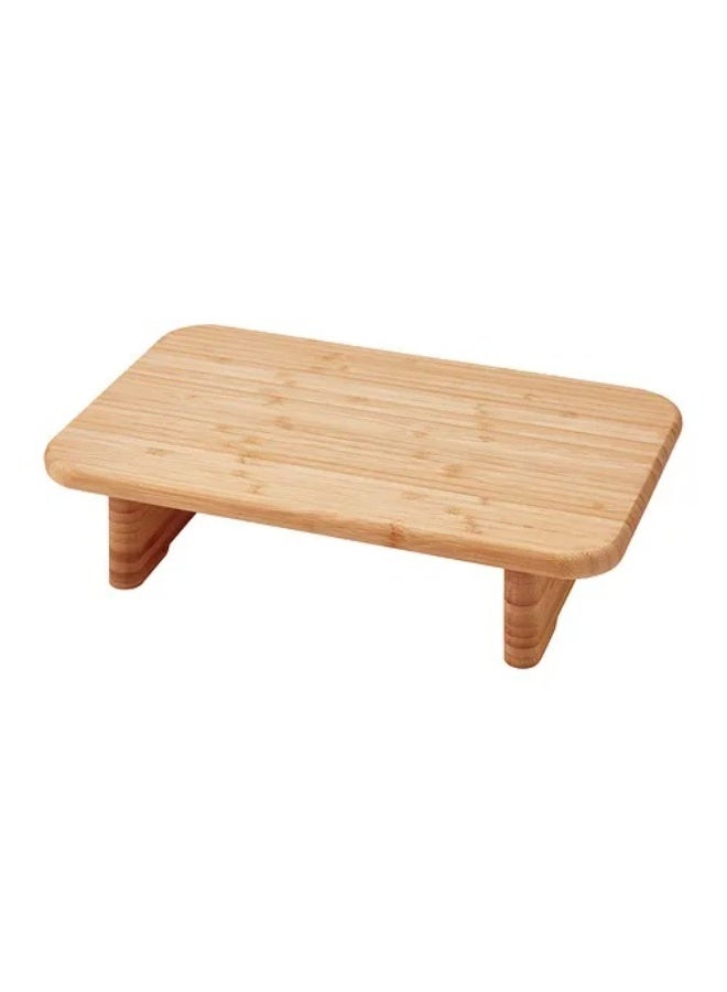 Happy Home Bamboo Cutting Board Size 35x22x8 cm Smart Elevated  Multi-Purpose Kitchen Chopping Board with Under-Board Plate or Bowl Placement for Easy Food Collection Faster Prep and Cleaner Workflow Professional Food Prep Board for Vegetables Fruits Meat Cheese and Appetizers Also Serving Platter Moisture Resistant Easy Clean Durable Eco-Friendly Kitchen Board - Beige - Image 2