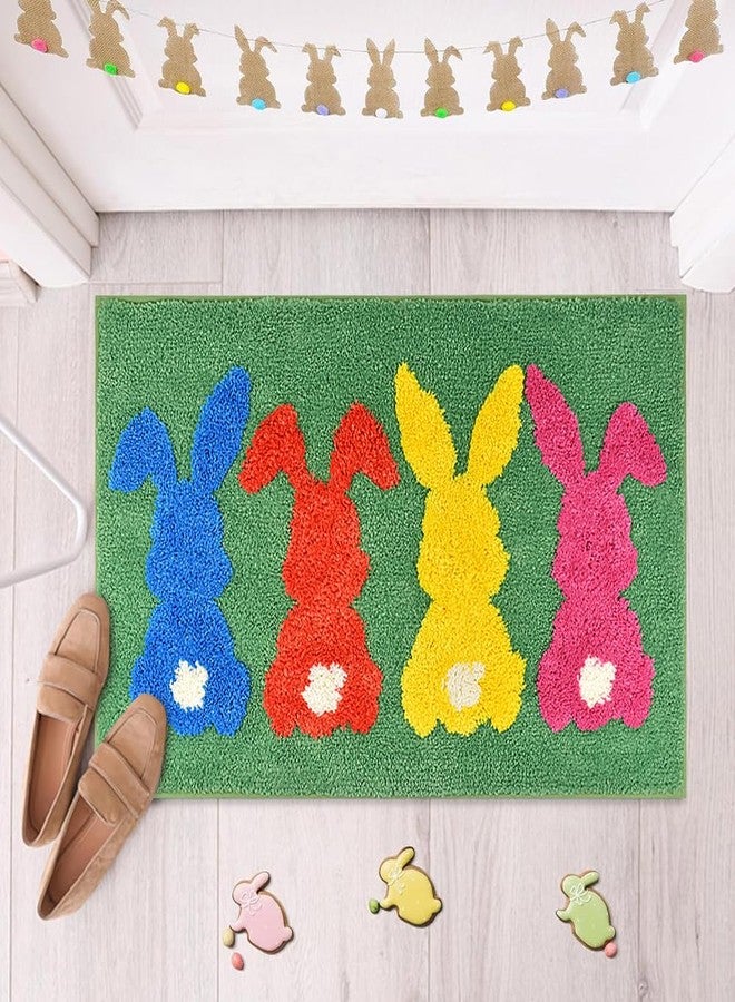 Vanleonet Easter Bathroom Rugs, Cute Bunny Easter Mat for Easter Bathroom, Farmhouse Bath Mats, Holiday Decorations Non Slip 30x20 Inches - Image 3